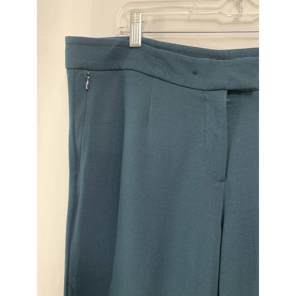 W by Worth Women’s Ponte Knit Mid Rise Boot Cut Leg Forest Green Trouser Size 14 - Picture 5 of 10